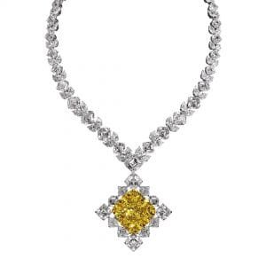 rantai leher emas diamond permata kuning